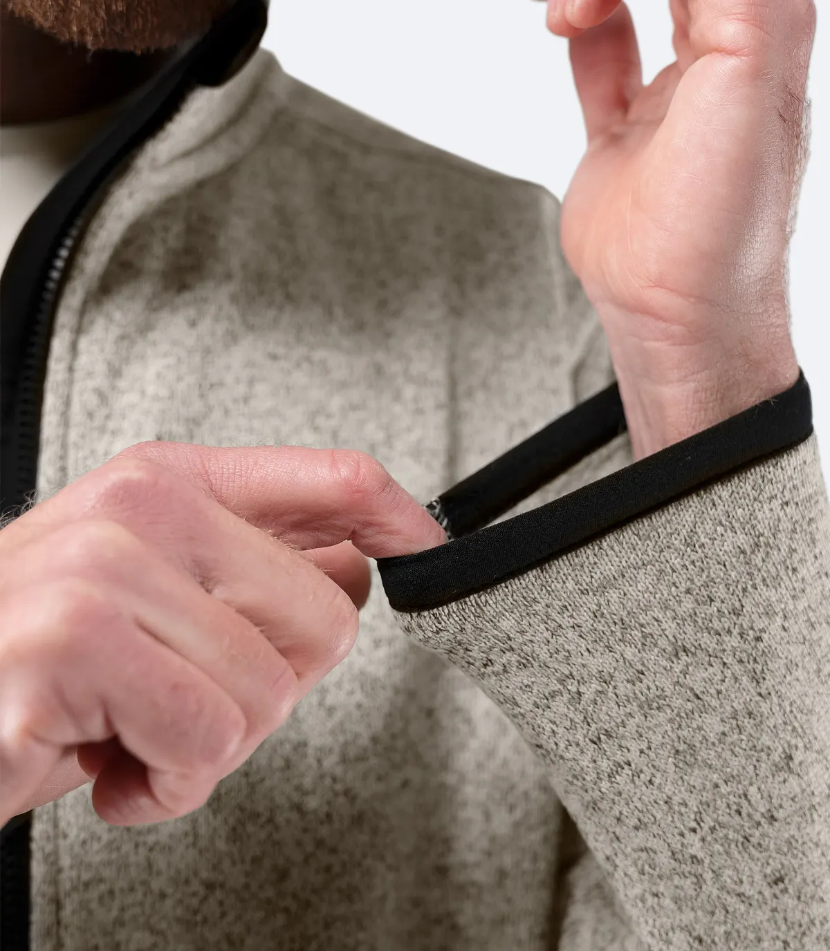 Men's Knit Fleece Jacket - Light Grey Marle, image 5