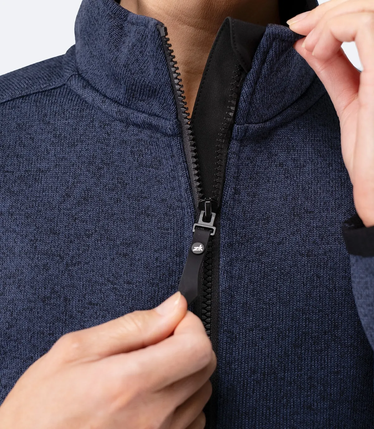 Women's Knit Fleece Jacket - Dark Navy Marle, image 9
