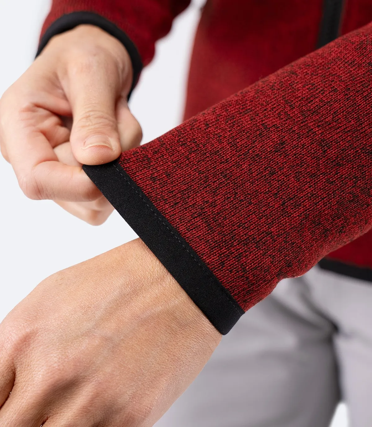 Women's Knit Fleece Jacket - Garnet Marle, image 4