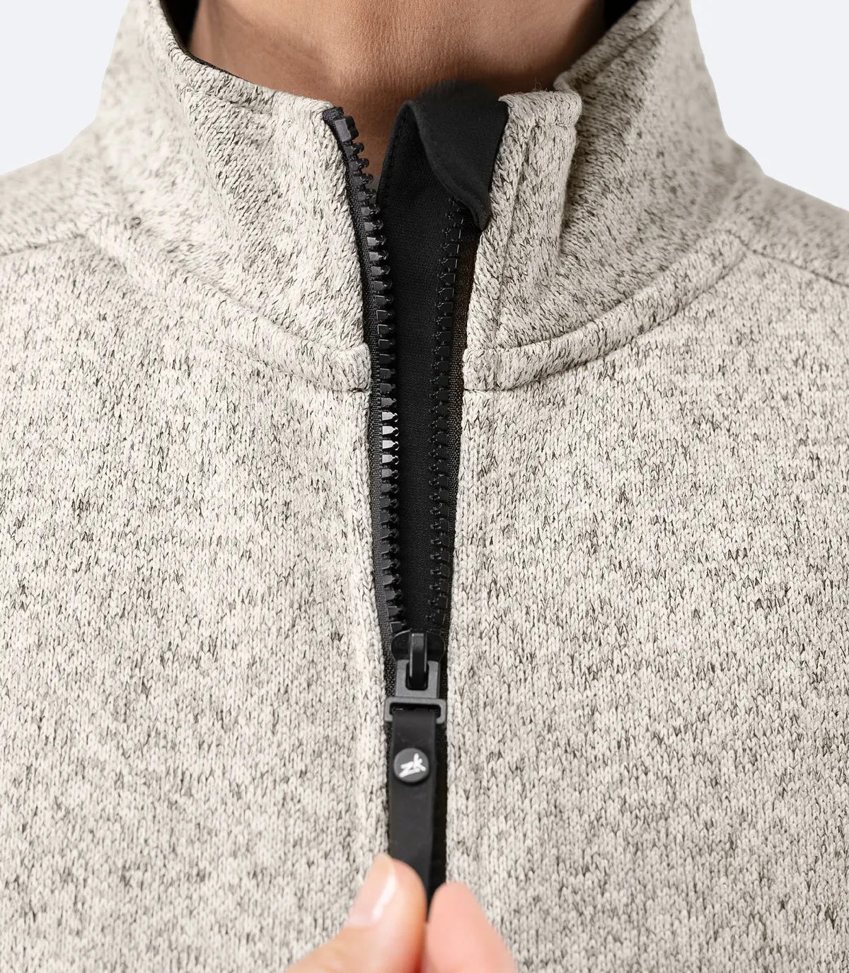 Women's Knit Fleece Jacket - Light Grey Marle, image 4