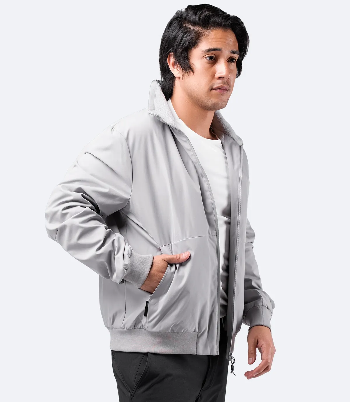 Mens Flight Jacket - Platinum, image 4