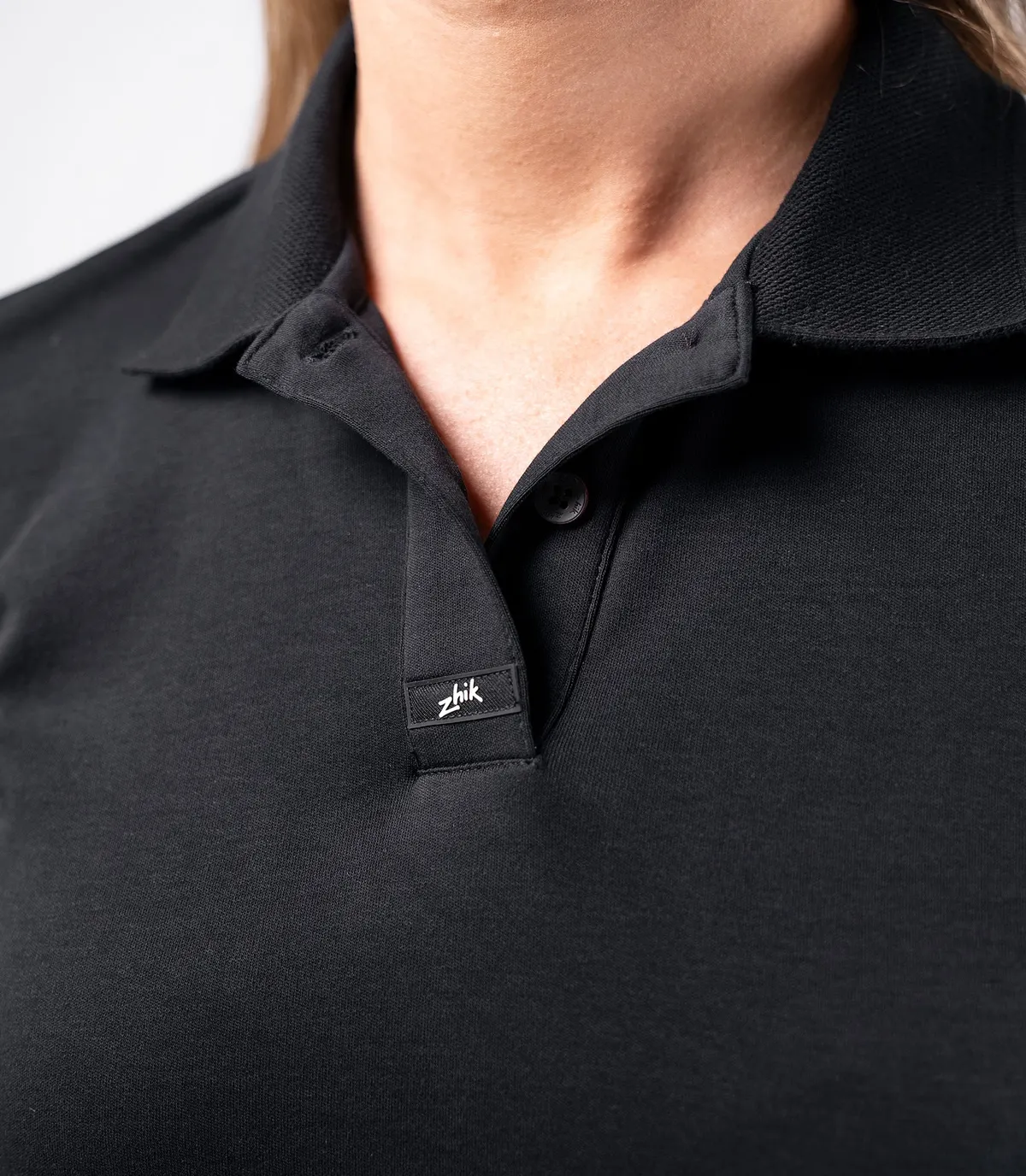 Womens Pima Cotton Polo - Black, image 4