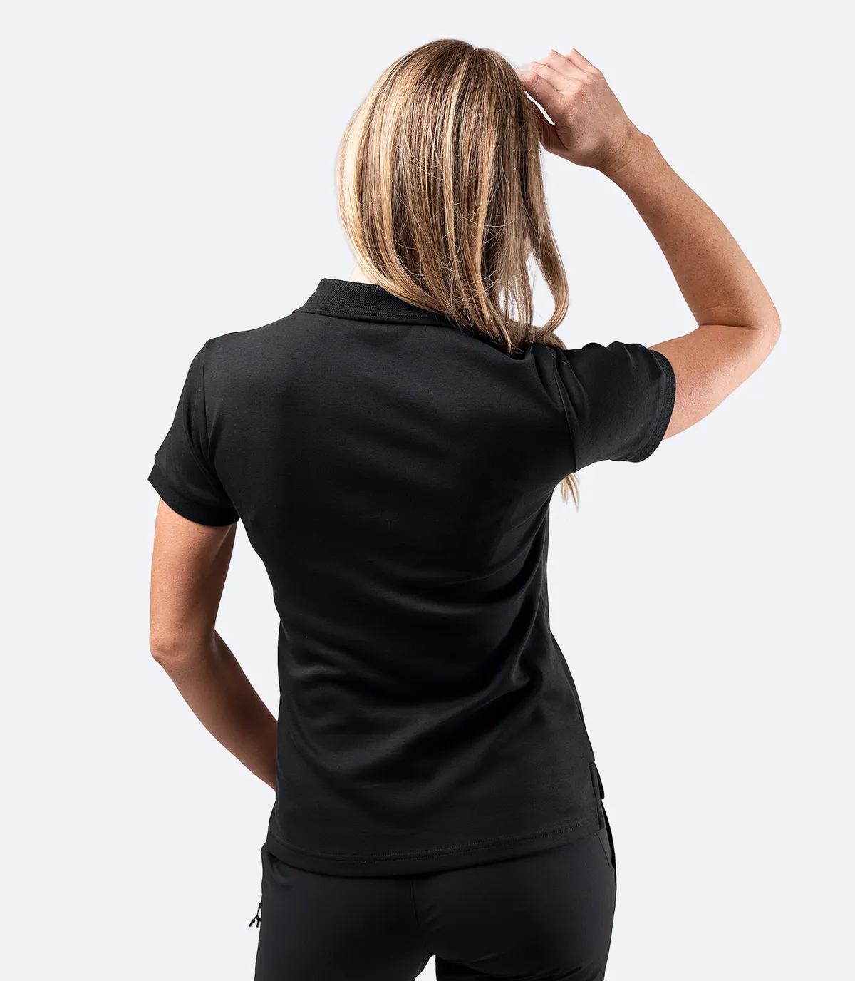Womens Pima Cotton Polo - Black, image 3