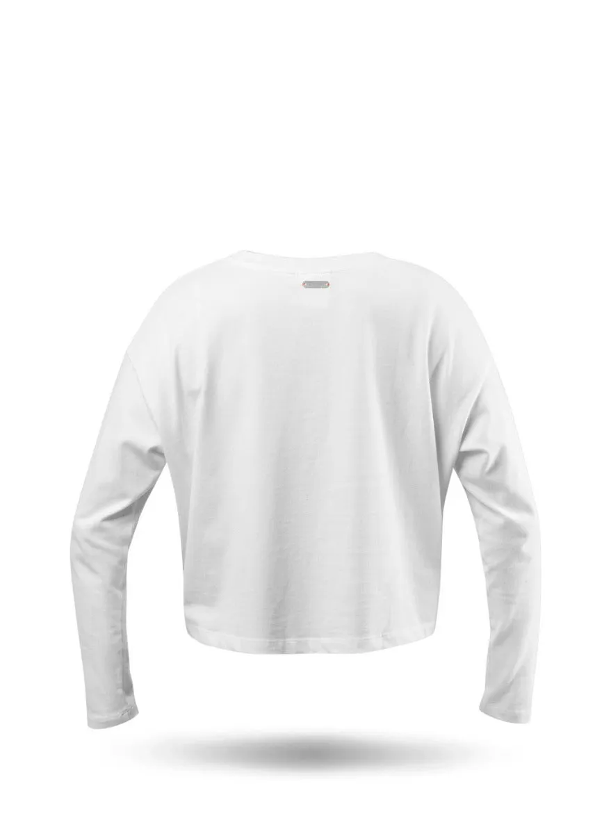 Womens Compass Print Long Sleeve Cotton Tee, image 6