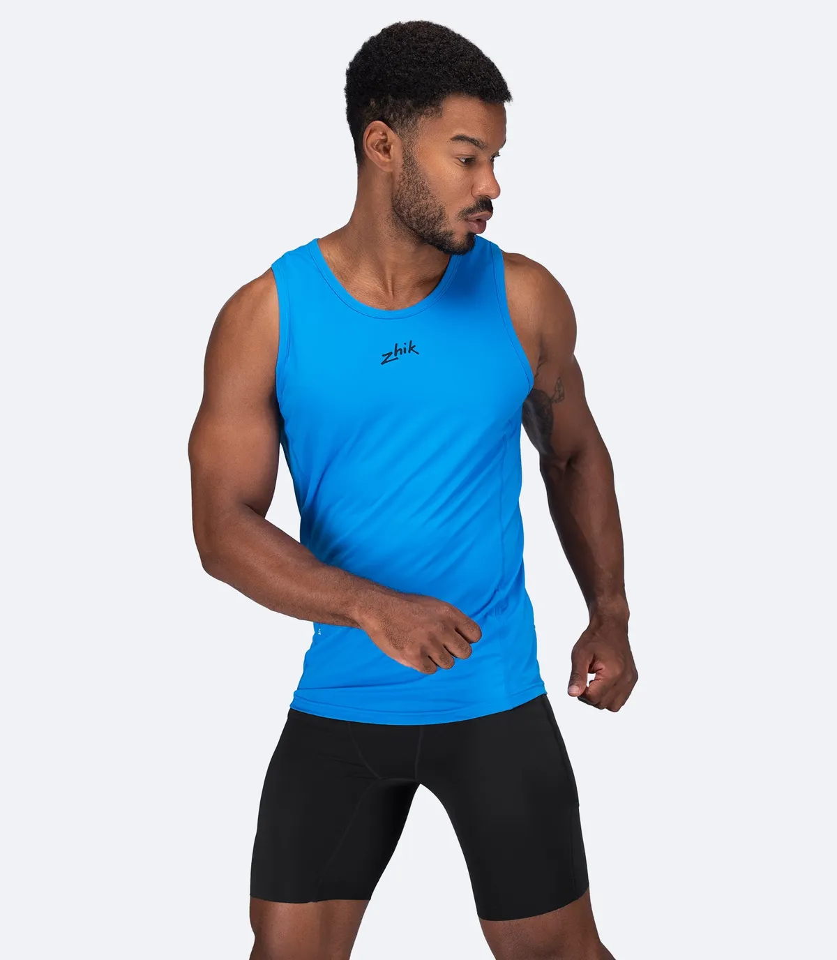 Mens Eco Spandex LT Race Singlet - Cyan, image 3