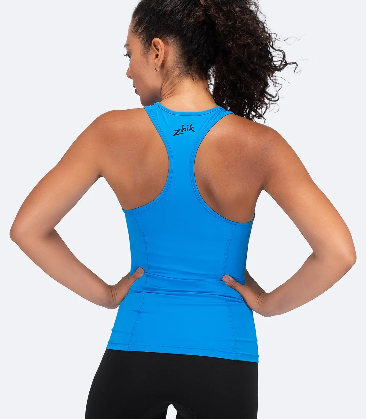 Womens Eco Spandex LT Race Singlet - Cyan, image 3