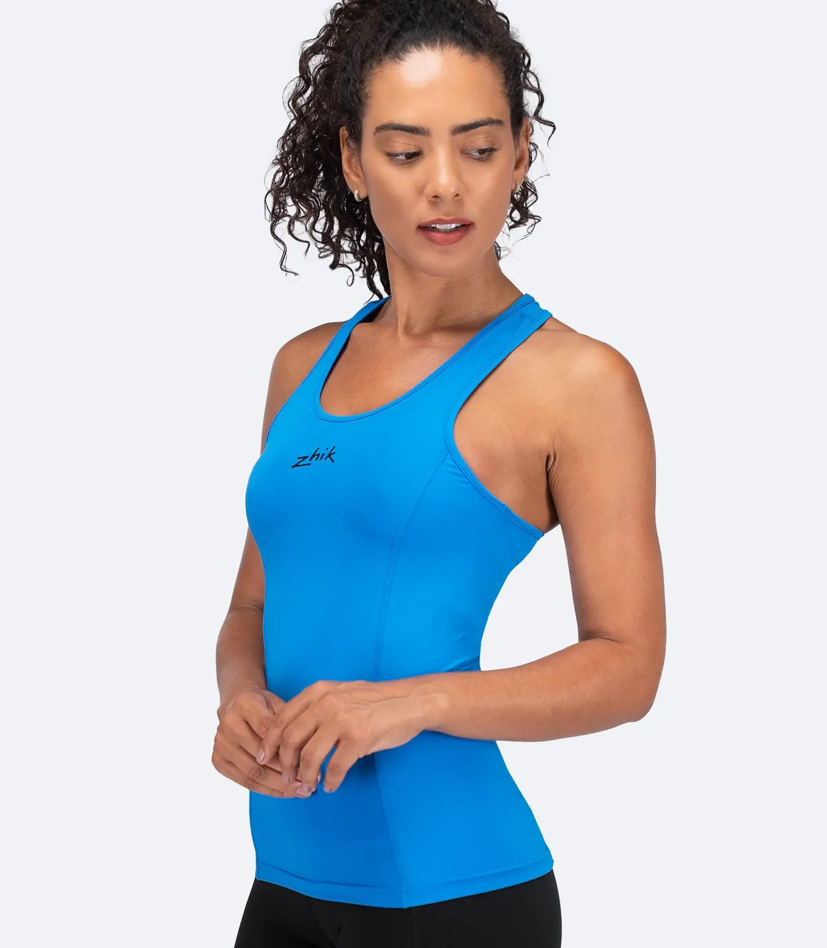 Womens Eco Spandex LT Race Singlet - Cyan, image 4