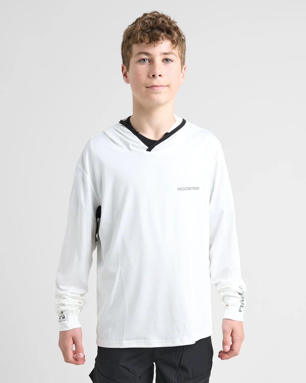 Junior Hooded Quick Dry UVF 50+ Tech T-Shirt Long Sleeved, image 9