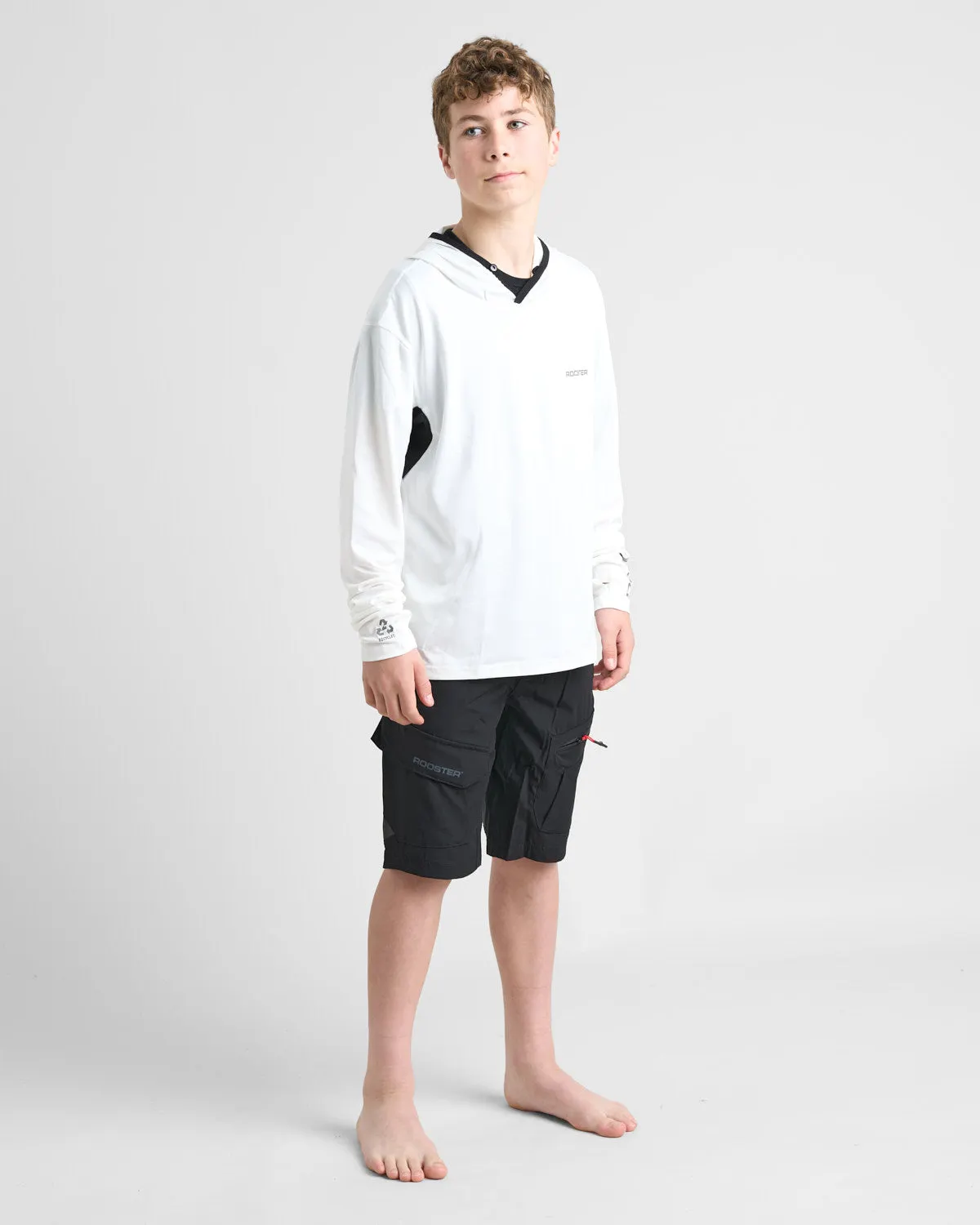 Junior Hooded Quick Dry UVF 50+ Tech T-Shirt Long Sleeved - Last Season Colours, image 14