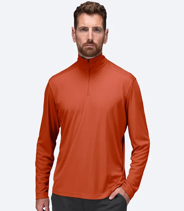 UVActive 1/4 Zip L/S Top Mens - Red Earth