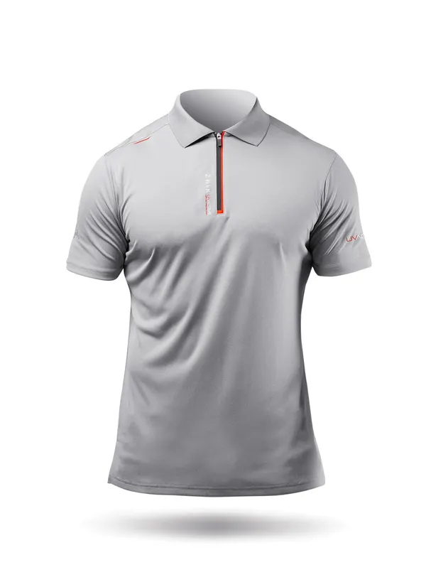 Mens UVActive Zip Sports Polo - Grey