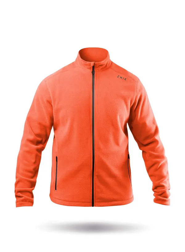 Mens Flame Red Full Zip Fleece Jacket