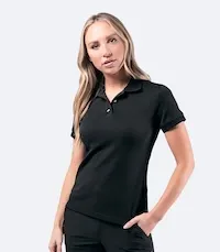 Womens Pima Cotton Polo - Black