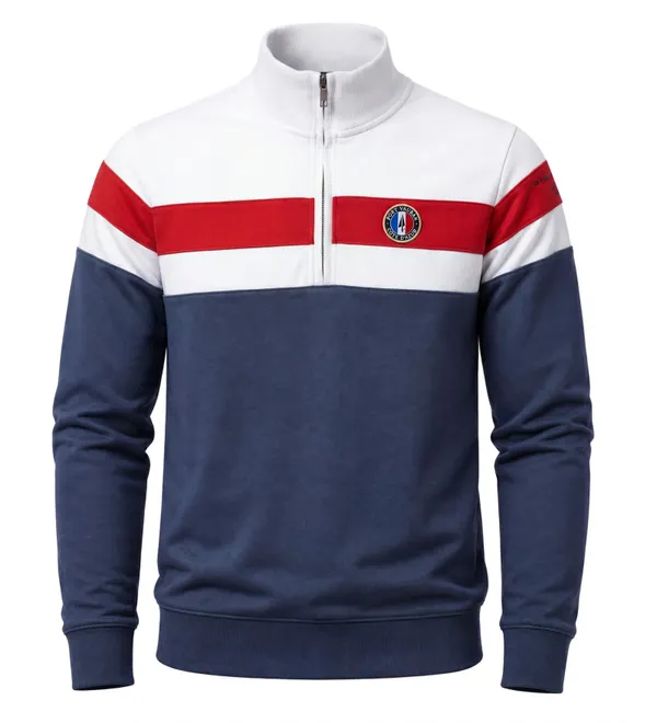 Short-Zip Sweatshirt Men Tri-Color