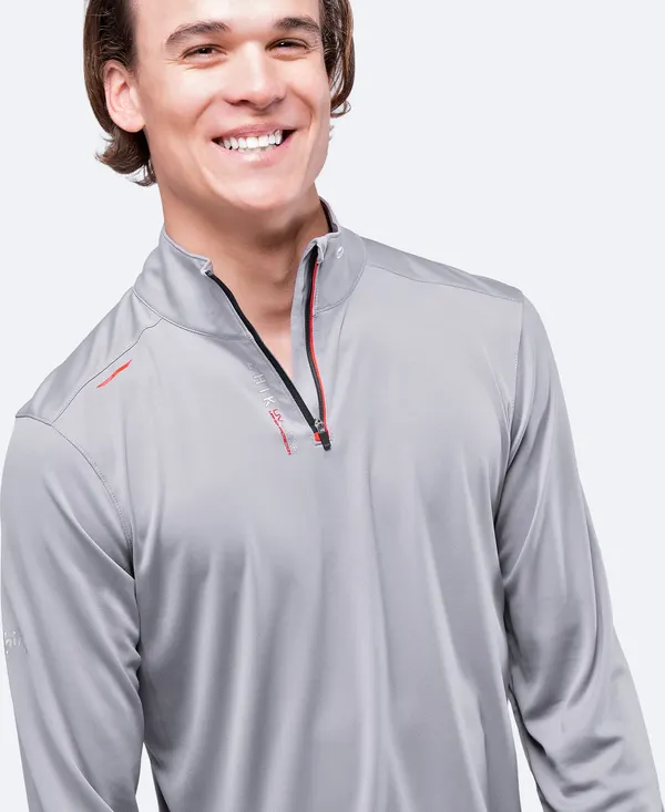Mens UVActive High Collar 1/4 Zip Top - Grey