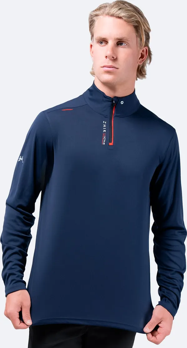 Mens UVActive High Collar 1/4 Zip Top - Navy