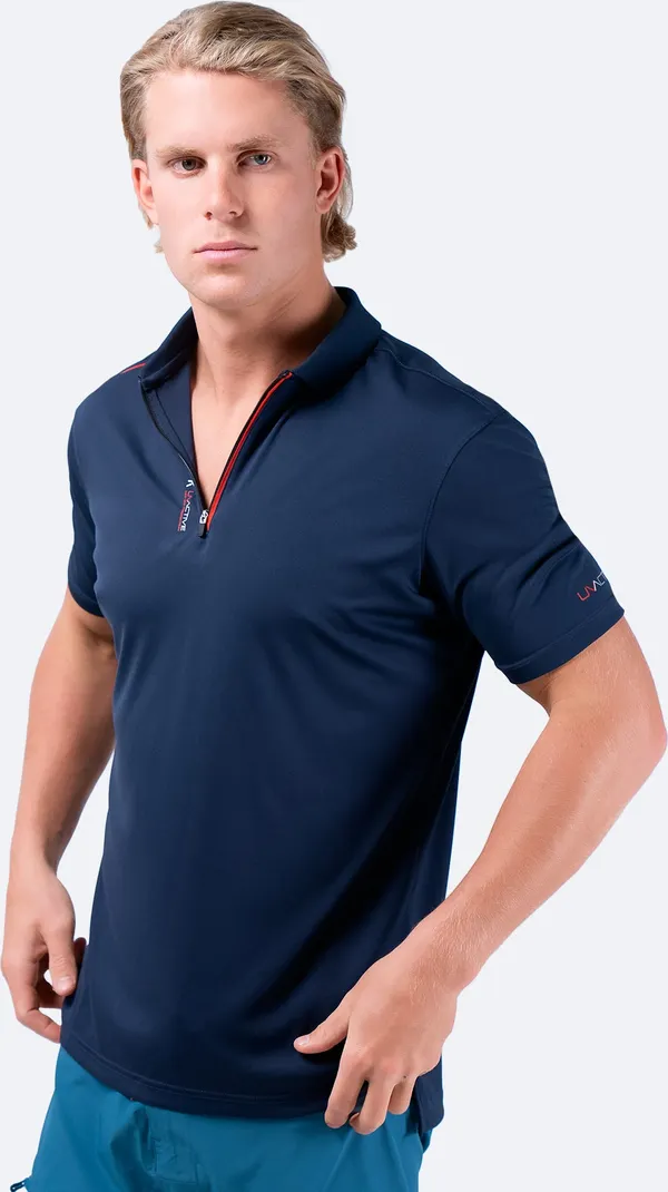 Mens UVActive Zip Sports Polo - Navy