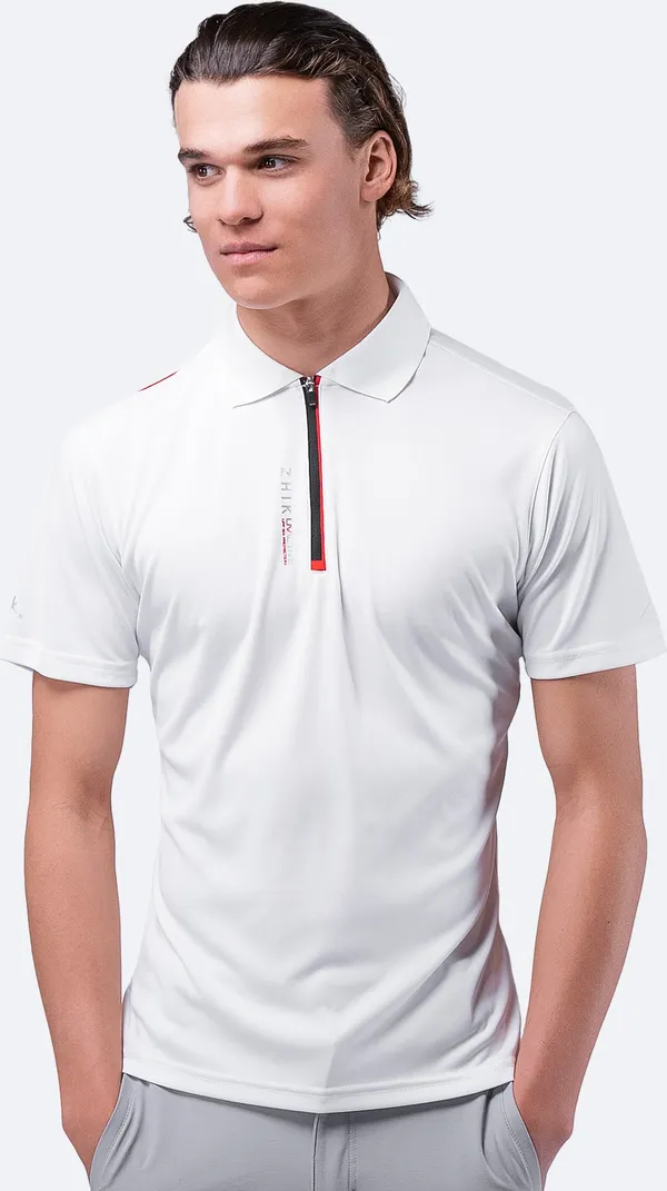 Mens UVActive Zip Sports Polo - White