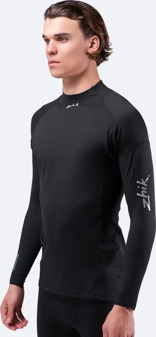 Mens Black Eco Spandex Long Sleeve Top