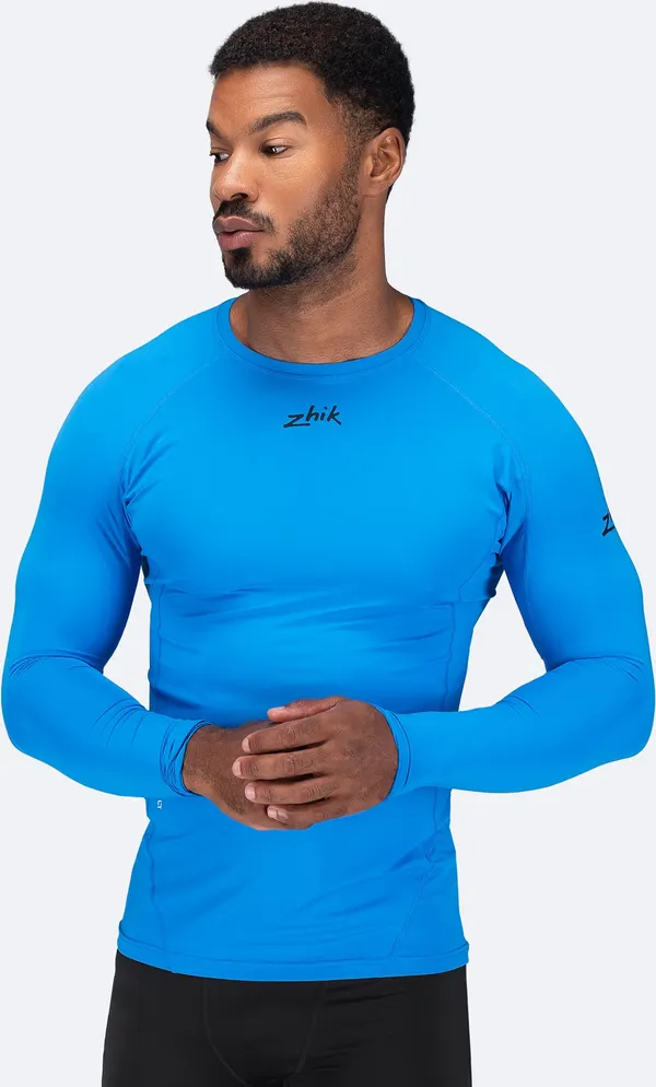 Mens Eco Spandex LT Long Sleeve Baselayer Top - Cyan
