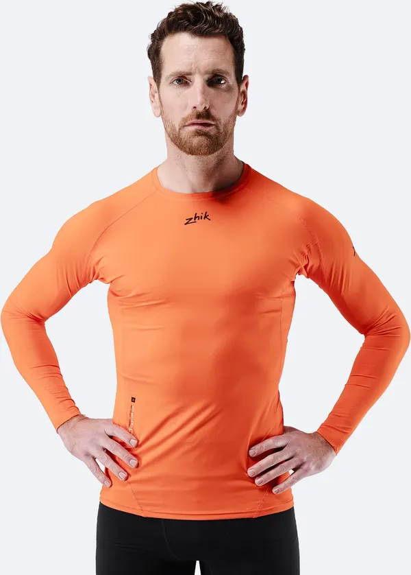 Men's Eco Spandex LT Long Sleeve Baselayer Top - Flame Red