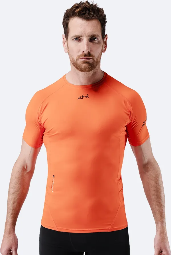 Men's Eco Spandex LT Short Sleeve Baselayer Top - Flame Red