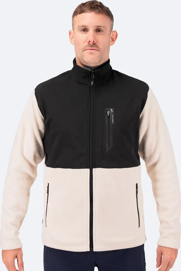 Mens Hybrid Fleece Jacket - Chalk