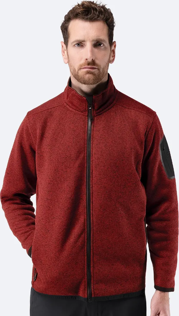 Men's Knit Fleece Jacket - Garnet Marle