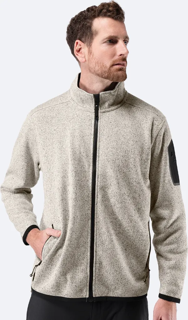 Men's Knit Fleece Jacket - Light Grey Marle