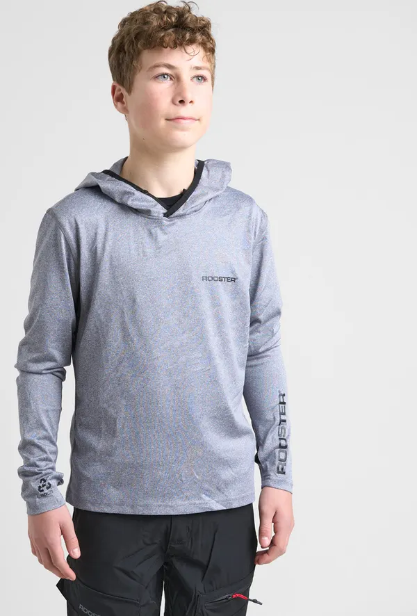 Junior Hooded Quick Dry UVF 50+ Tech T-Shirt Long Sleeved - Last Season Colours