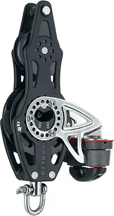 75mm Fiddle Ratchet Block — Swivel, Becket, Cam Cleat