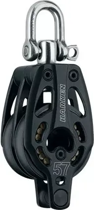 57mm Aluminum Double Block — Swivel, Becket