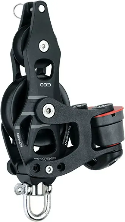 60mm Aluminum Element Fiddle Block — Swivel, Becket, Cam Cleat