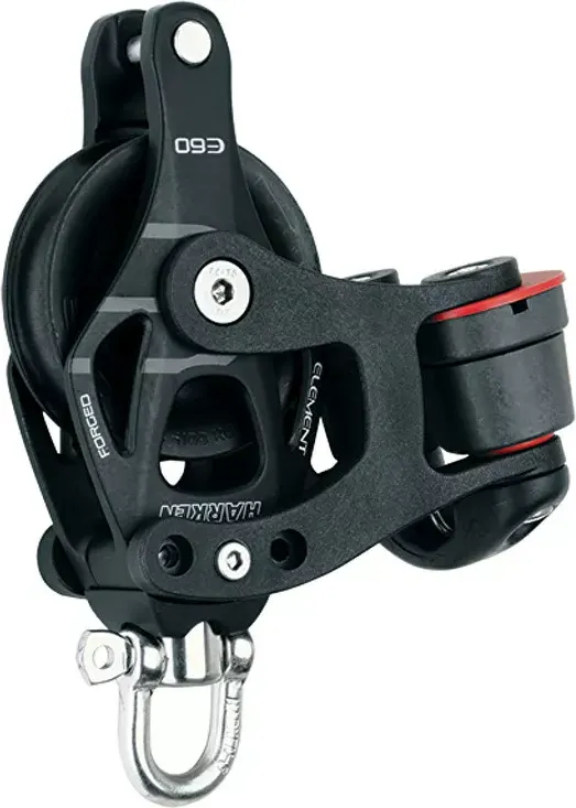 60mm Aluminum Element Block — Swivel, Becket, Cam Cleat