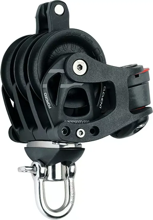60mm Aluminum Element Triple Block — Swivel, Becket, Cam Cleat